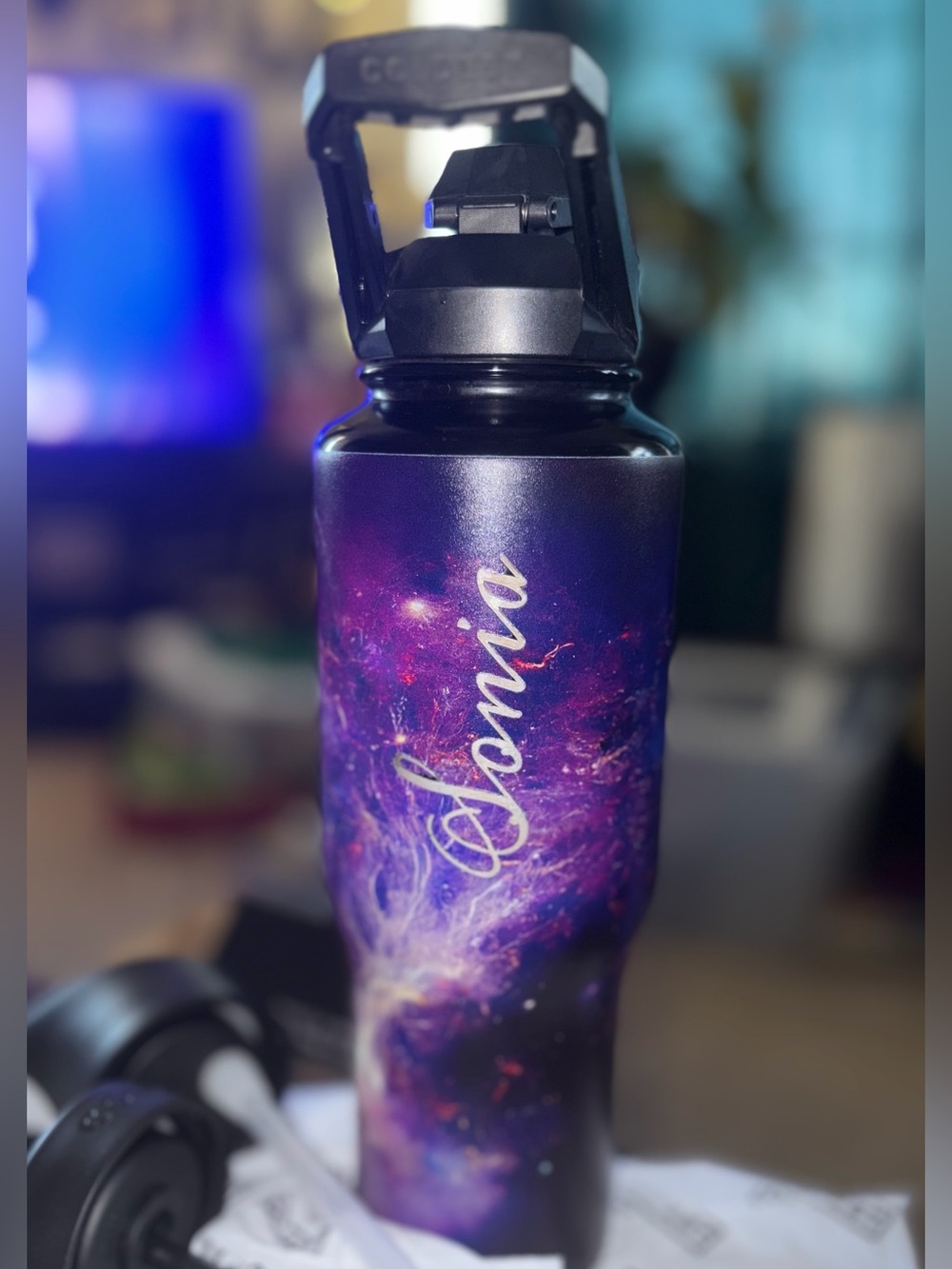 Coldest 36 oz Universal - Celestial Tumbler Bottle. Custom engraved with “Sonia”
